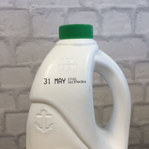 Best before date on a bottle of milk