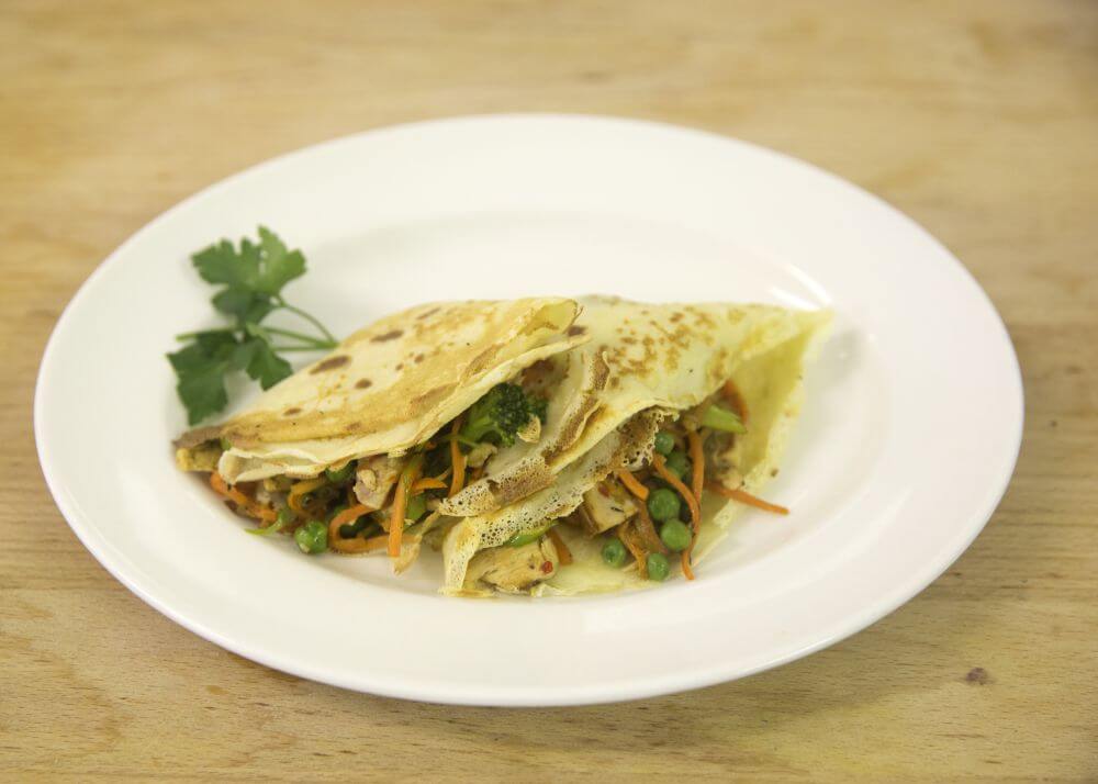 Spicy Chicken and Vegetable Pancakes