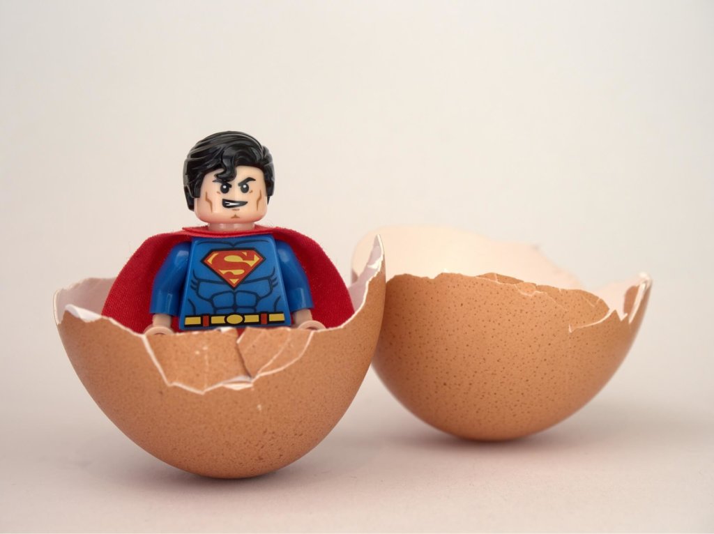 Egg shell superman