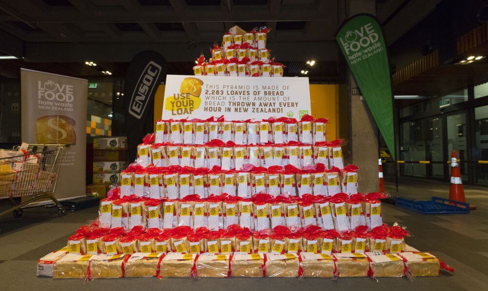 NZ’s food wastage illustrated by bread pyramid