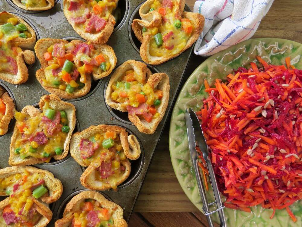 Bacon Bread Cases with Raw Energy Slaw