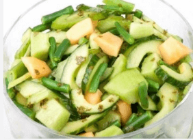 beans celery cucumber and melon salad