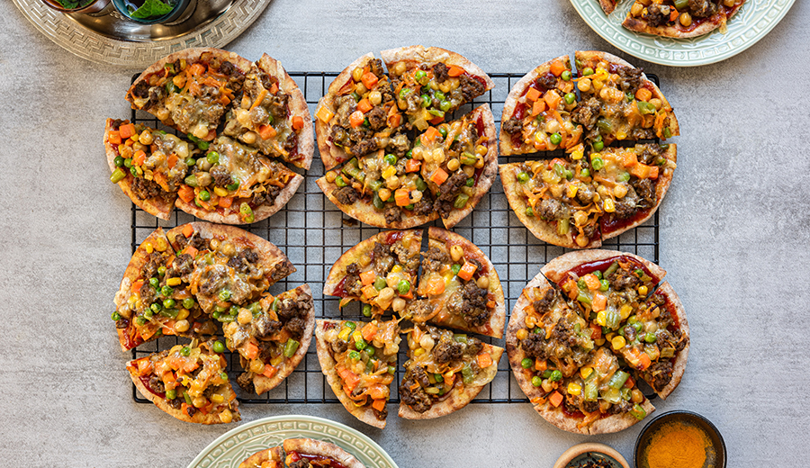 Moroccan Mince Pizzas