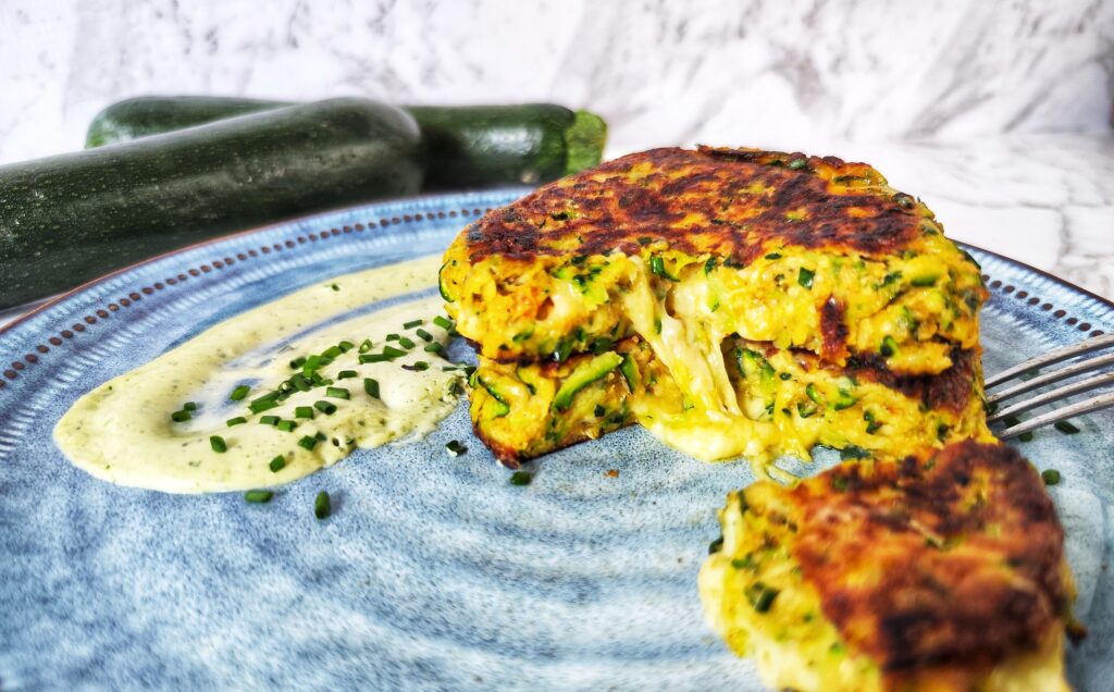 Melt-in-the-middle courgette fritters
