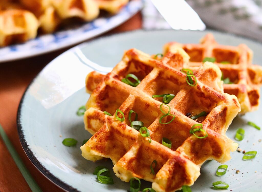 Crispy potato waffles