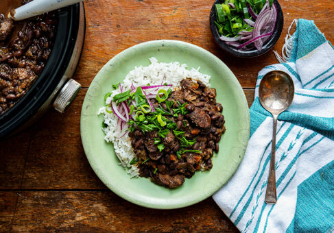 Slow Cooker Black Bean and Chorizo Stew