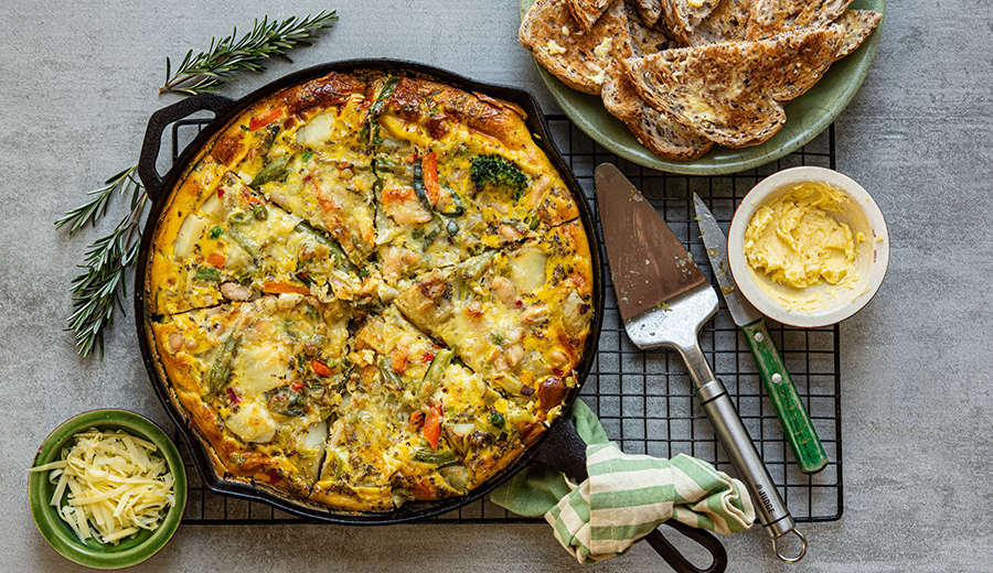 Potato Frittata with Garlic Toast