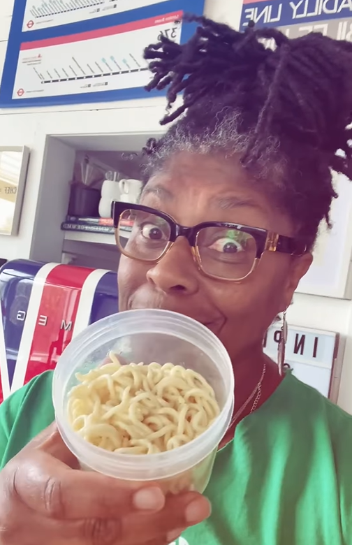 Make chicken noodle salad with Jax