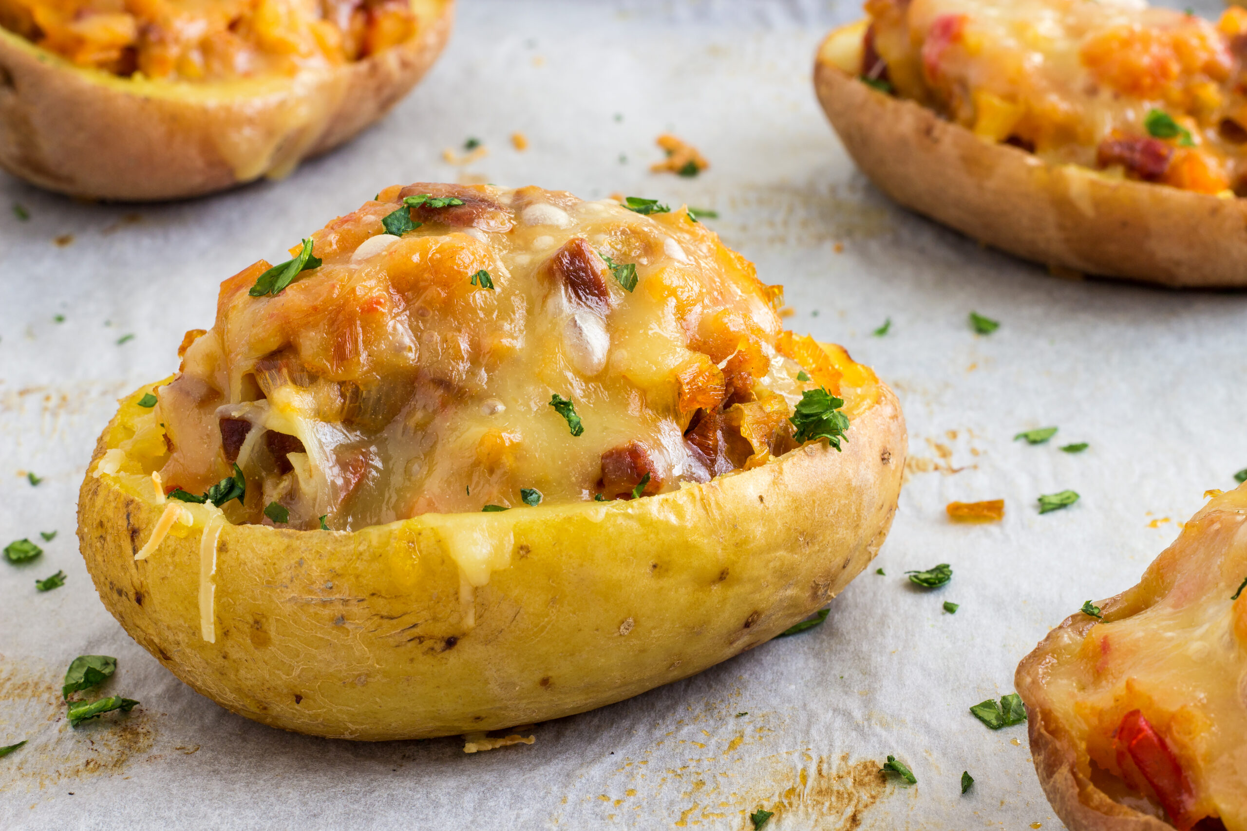 Bacon and Corn Baked Potatoes