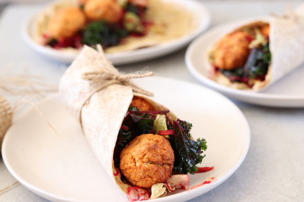 Red Lentil Falafel Wrap
